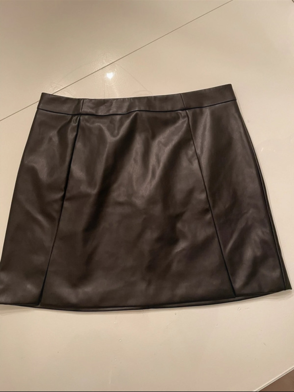 Banana Republic Black Faux Leather Mini Skirt